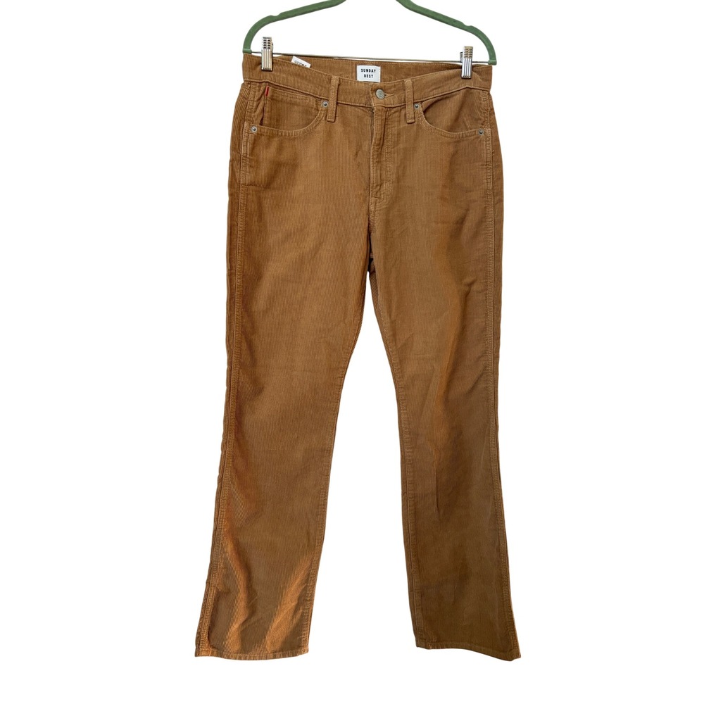 Sunday Best Aritzia Brown Corduroy Straight Leg Pants Size 10 VMPWC2-6019-31